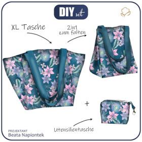 XL Tasche mit Utensilientasche 2 in 1 - WASSERWELT Ms. 1 / marine - Nähset