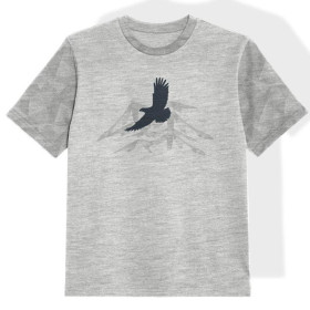 KINDER T-SHIRT- ADLER (ADVENTURE)/ melange hellgrau- Single Jersey