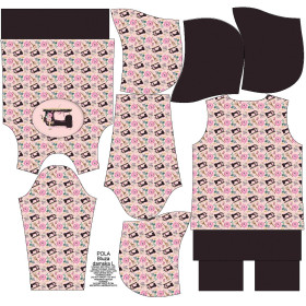 CLASSIC DAMEN HOODIE (POLA) - RETRO NÄHMASCHINEN Ms.1 / rosa - Sommersweat 