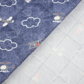 FLUGZEUGE (FLUGZEUGE) / ACID WASH DUNKELBLAU - Nylonstoff gesteppt
