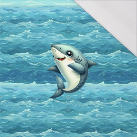 SHARK (SEA ANIMALS m. 1) - Paneel (60cm x 50cm) SINGLE JERSEY 