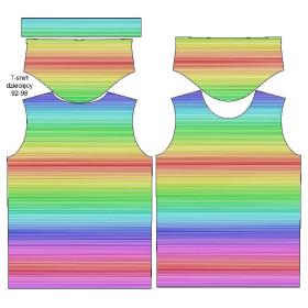 KINDER T-SHIRT (104/110) - REGENBOGEN STREIFEN Ms.1 - Single Jersey