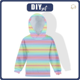 KINDER HOODIE (ALEX) - REGENBOGEN STREIFEN Ms.2 - Nähset