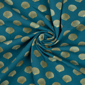 GOLDENE MUSCHELN (GOLDENER OZEAN) / marine - bio single jerset mit Elastan Sommersweat