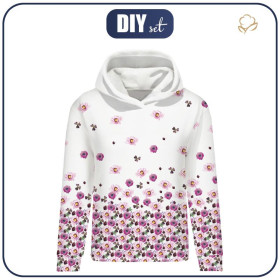 CLASSIC DAMEN HOODIE (POLA) - BLUMEN UND KLEEBLÄTTER (AUF DER WIESE) - Sommersweat