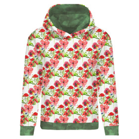 CLASSIC DAMEN HOODIE (POLA) - MOHNBLUMEN M.2 (AUF DER WIESE) - Sommersweat