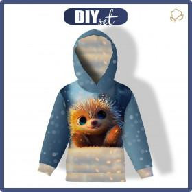 KINDER HOODIE  "ALEX" (122/128)  - ANIMIERTER IGEL - Nähset 