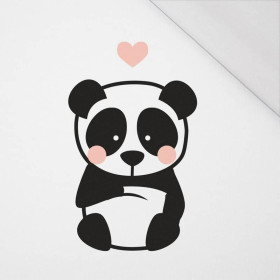 PANDA / BLASS ROSA Größe "S" 30x45 cm -  weiß (Vorderseite)  - SINGLE JERSEY PANEL