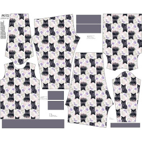 KINDERPYJAMAS "MIKI" - PASTEL BLACK CAT - Nähset