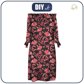 KLEID "CARMEN" - ROTE BLUMEN Ms. 3 - Nähset 