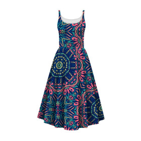 KLEID "ISABELLE" - BUNTE MANDALA m. 4 - Nähset