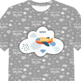 KINDER T-SHIRT- FLUGZEUGE m. 2 / weiß (ADVENTURE BEGINS) - Single Jersey