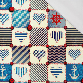 MARINE SCHACHBRETT - bio single jerset mit Elastan TE210 Sommersweat