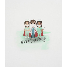 REAL HEROES / weiß - Paneel Wasserabweisende Webware