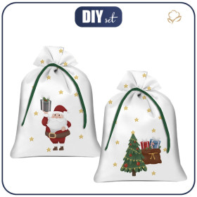 Geschenkbeutel - WEIHNACHTSMÄNNER MIT DEM GESCHENKESÄCKEN (IM WEIHNACHTSMANN WALD) - Nähset 