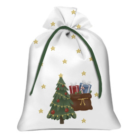 Geschenkbeutel - WEIHNACHTSMÄNNER MIT DEM GESCHENKESÄCKEN (IM WEIHNACHTSMANN WALD) - Nähset 