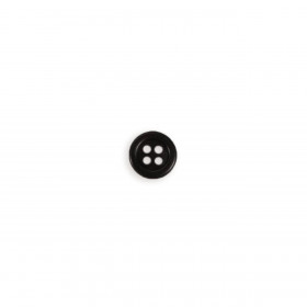Vier-Loch-Knopf aus Kunststoff 11mm - schwarz