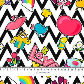BUNTE STICKER MS. 3 - Bio Single Jersey Sommersweat