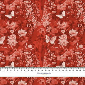 LUSCIOUS RED / FLOWERS - Bio Single Jersey Sommersweat