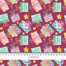 WEIHNACHTSGESCHENKE / STERNE (WEIHNACHTSPINGUINE) - leichte Maschenware angeraut