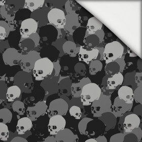 CAMOUFLAGE TOTENKÖPFE / grau - leichte Maschenware angeraut