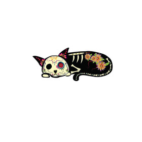 SCHLAFENDE KATZE CARLA (DIA DE LOS MUERTOS) - Paneel 50cm x 60cm