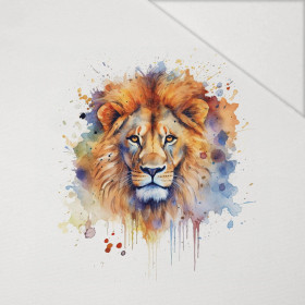 WATERCOLOR LION - Paneel (60cm x 50cm) Hydrophober angerauter Wintersweat