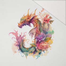 WATERCOLOR DRAGON MS. 2 - Paneel (75cm x 80cm) Hydrophober angerauter Wintersweat