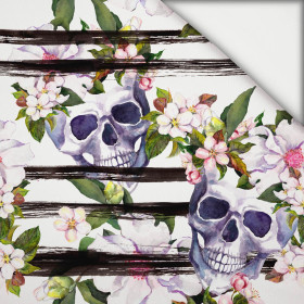 TOTENKÖPFE AUF STREIFEN - leichte Maschenware angeraut