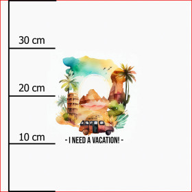 I NEED A VACATION - Paneel (40cm x 40cm) Viskose-Jersey 