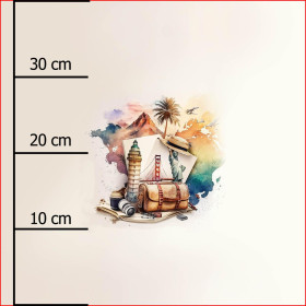 TRAVEL TIME MS. 3 - Paneel (40cm x 40cm) Viskose-Jersey 