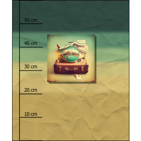 TRAVEL TIME m. 2 - Paneel (60cm x 50cm)  Baumwoll Webware