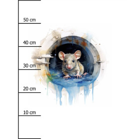 WATERCOLOR RAT - Paneel (60cm x 50cm)