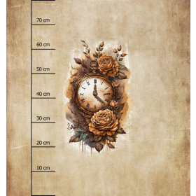 STEAMPUNK CLOCK - Paneel (75cm x 80cm) Hydrophober angerauter Wintersweat