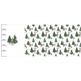 HIRSCH UND HÄSCHEN (IM WEIHNACHTSMANNWALD) - panoramisches Paneel (60 x 155cm)