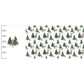 HIRSCH UND HÄSCHEN (IM WEIHNACHTSMANNWALD) - panoramisches Paneel (60 x 155cm)