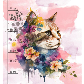 WATERCOLOR CAT MS. 1 - Paneel (75cm x 80cm) Lycra 300g