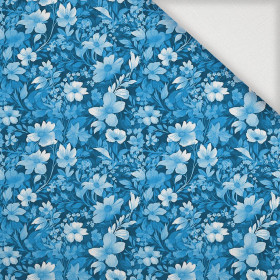 TRANQUIL BLUE / FLOWERS - Webware für Tischdecken