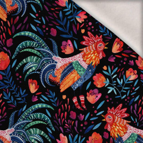 HÄHNE / schwarz - Wintersweat angeraut mit Elastan ITY