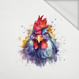 WATERCOLOR ROOSTER - Panel (75cm x 80cm) Sommersweat