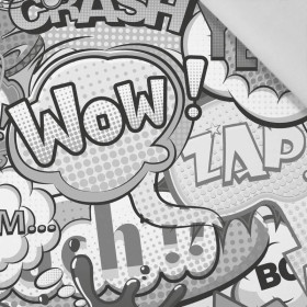 100cm COMICS (schwarz-weiß) - Baumwoll Webware