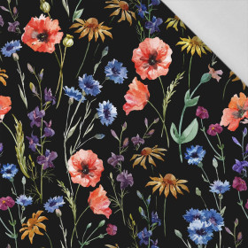 WIESENBLUMEN / schwarz - Baumwoll Webware