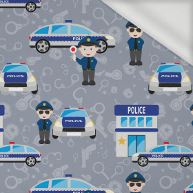 POLIZEI / dunkelgrau - bio single jerset mit Elastan Sommersweat