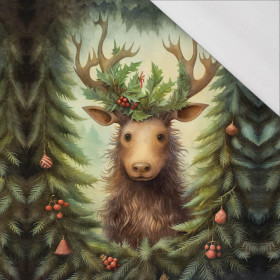 VINTAGE CHRISTMAS REINDEER M. 2 - Paneel (60cm x 50cm) SINGLE JERSEY 