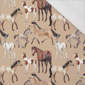 PFERDE / beige - bio single jerset mit Elastan Sommersweat