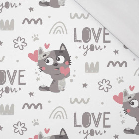 KATZEN / love you (KATZENWELT) / weiß - bio single jerset mit Elastan Sommersweat