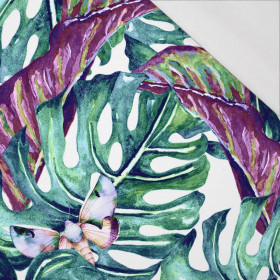 BLÄTTER UND INSEKTEN MS.5 (TROPISCHE NATUR) / weiß - bio single jerset mit Elastan Sommersweat