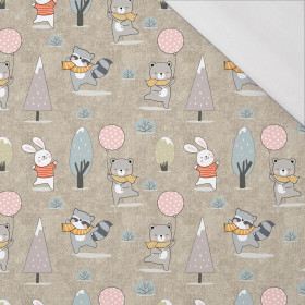 WINTERPARTY MS. 2 (WINTERSPIEL) / ACID WASH BEIGE - bio single jerset mit Elastan Sommersweat