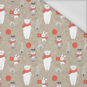 TIERE MIT SCHALS MS. 2 (WINTERSPIEL) / ACID WASH BEIGE - Wasserabweisende Webware