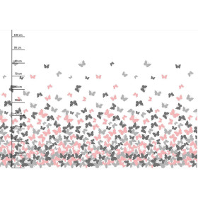 SCHMETTERLINGE ROSA - Paneel (105cm x 150cm) Wintersweat angeraut mit Elastan ITY